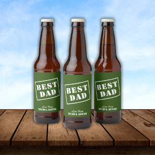 "BEST DAD" From Kids Beer Bottle Label
