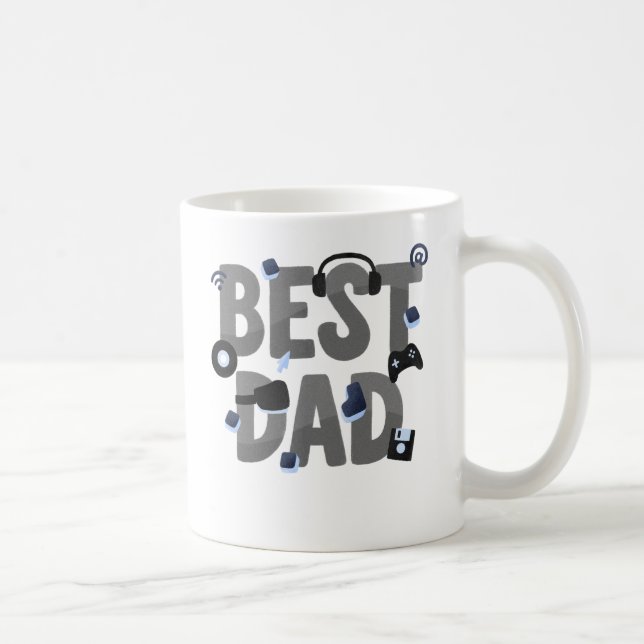 BEST DAD Gaming Dad Graphic  Coffee Mug (Right)