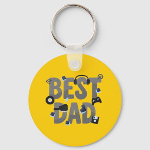 BEST DAD Gaming Dad Graphic Key Ring