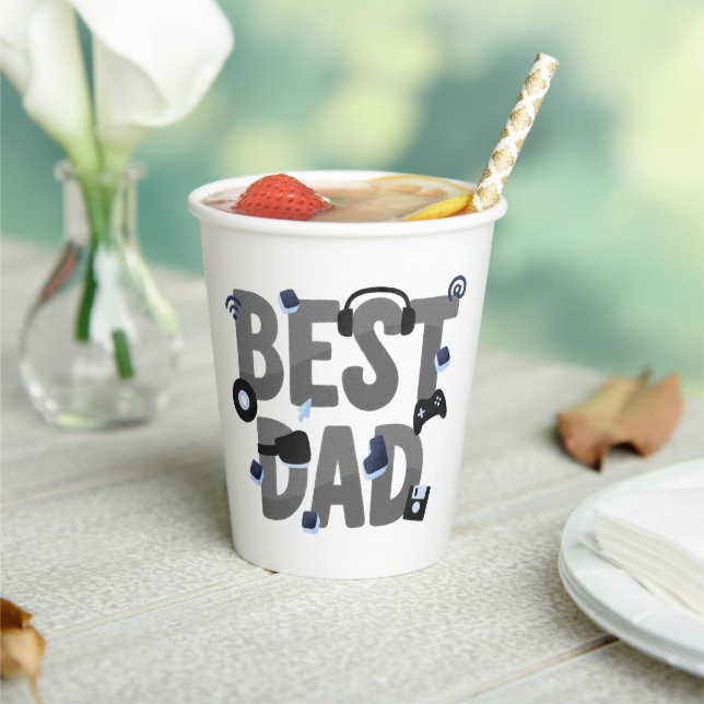 BEST DAD Gaming Dad Graphic  Paper Cups (Insitu)