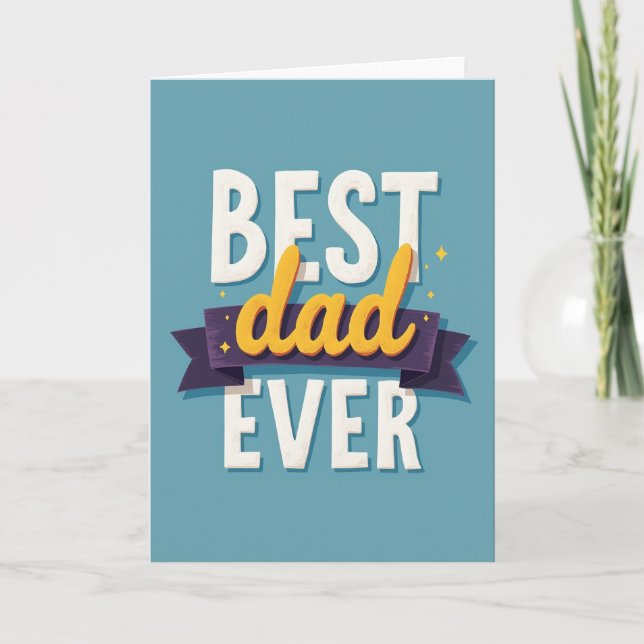 Best Dad Golden Script Card (Front)