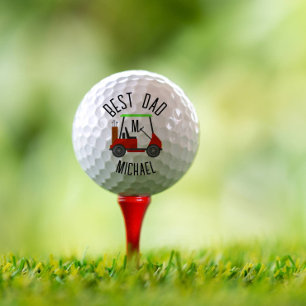 Best Dad Golf Cart Father's Day Custom Monogram Balls