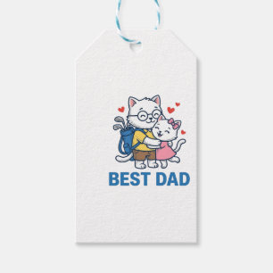 Best Dad Golf Cat Hug Cute Vector Design_1 Gift Tags