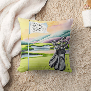 Best Dad Golf Flag  Father's Day Golf Course  Cushion