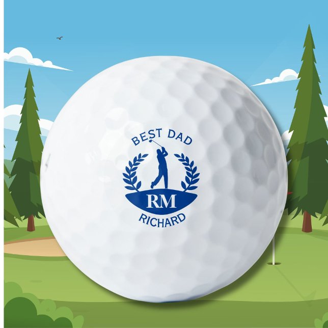 Best Dad Golfer Monogram First Name  Golf Balls (Creator Uploaded)