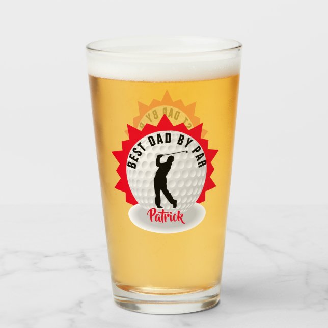 Best Dad Golfer Pun Personalised Glass (Front Filled)