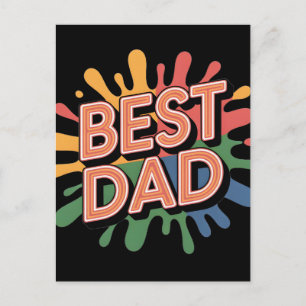 Best Dad Graphic: Father's Day Retro Lettering Postcard