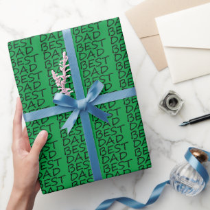 Best dad green black modern Father's day gift Wrapping Paper