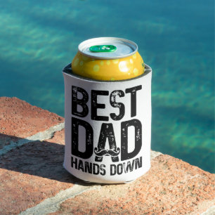 Best Dad Hands Down Dad Joke Mustache Lover Can Cooler