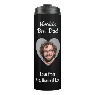 Best Dad Heart Photo Father's Day Face Photo Thermal Tumbler
