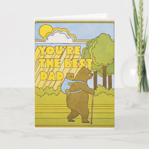 Best Dad Hiking Bears Letterpress Card