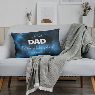 Best Dad in the Blue galaxy Lumbar Cushion