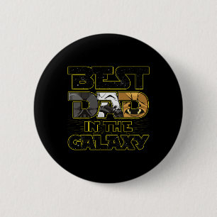 Best Dad In The Galaxy Fathers Day Space Boys Mens 6 Cm Round Badge