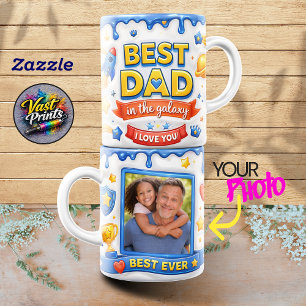 Best Dad in the Galaxy Rocket Ship Design Mug