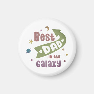 Best Dad In The Galaxy Typography Magnet