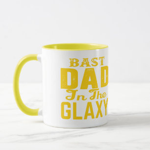 Best Dad In The Galaxy Vintage Gold Typographic Mu Mug