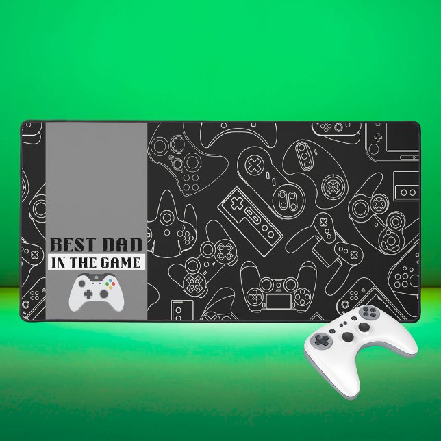 Best Dad in the Game Digital Dark Desk Mat (Gaming Dad Desk Mat Mouse Pad)