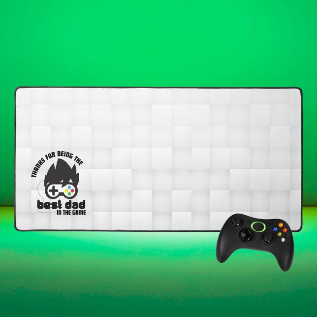 Best Dad in the Game Digital Grey Desk Mat (Gaming Dad Desk Mat Mouse Pad)