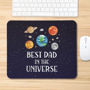 Best Dad in The Universe Funny Quote Fathers Day Mouse Pad