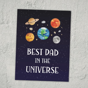 Best Dad in The Universe Funny Quote Fathers Day Postcard
