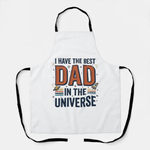 Best Dad in the Universe Space Vector Design_1 Apron