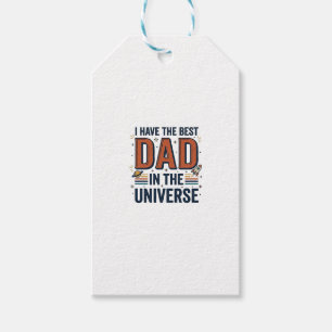 Best Dad in the Universe Space Vector Design_1 Gift Tags