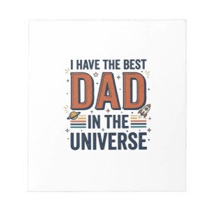 Best Dad in the Universe Space Vector Design_1 Notepad