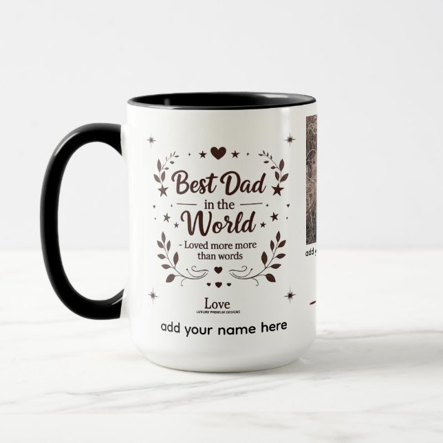 Best Dad in the World – 15 oz Combo Personalised  Mug (Left)
