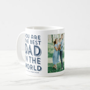 Best Dad In The World Blue Photo Father's Day Coffee Mug