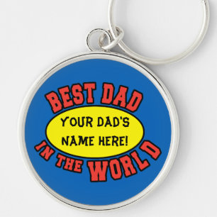 Best Dad in the World Customise Father's Day Key Ring