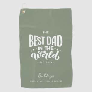 Best Dad in the World Fathers Day Personalised Golf Towel