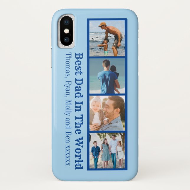 Best Dad in the World Photo Collage Case-Mate iPhone Case (Back)