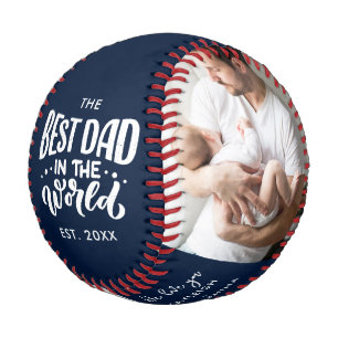 Best Dad in the World Photos Personalised Baseball