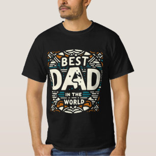 Best Dad In The World - Retro Geometric T-Shirt