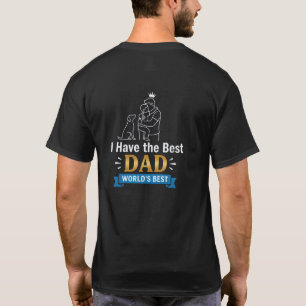 Best Dad King T-Shirt Father Son Dog Family Hug