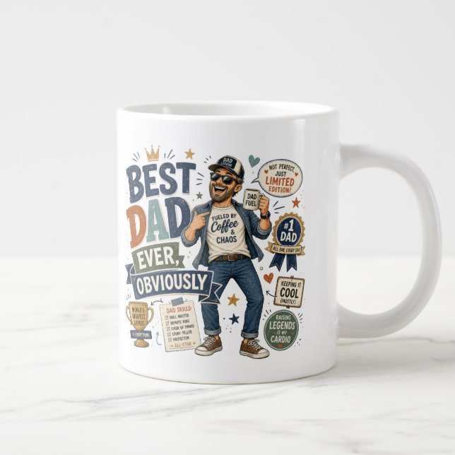 Best Dad  Large Coffee Mug (Right)