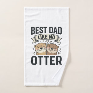Best Dad Like No Otter Cute Otter Fathers Day Desi Hand Towel