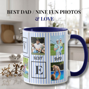 Best DAD LOVE Custom Nine Photo Collage Coffee Mug
