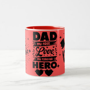 Best Dad Love Dad, Father's Day, Dad Gift Two-Tone Coffee Mug