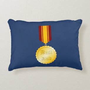 Best Dad Medal Brooch Father’s Day Decorative Cushion