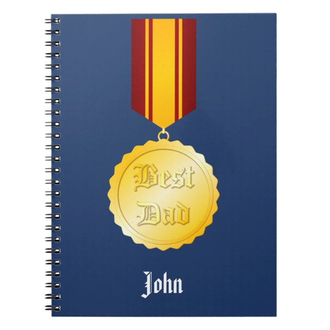 Best Dad Medal Brooch Father’s Day Notebook (Front)