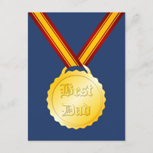 Best Dad Medal Father’s Day Postcard