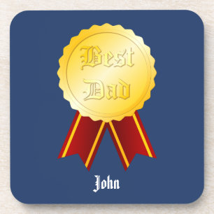 Best Dad Medal Ribbon Father’s Day Coaster
