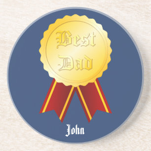 Best Dad Medal Ribbon Father’s Day Coaster