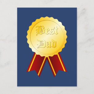 Best Dad Medal Ribbon Father’s Day Postcard