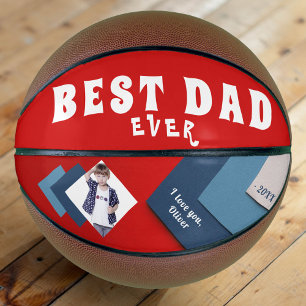 Best Dad Modern Geometrical Photo Father`s Day Basketball