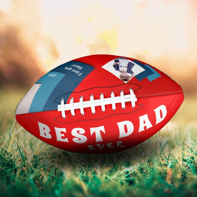 Best Dad Modern Geometrical Photo Father`s Day Football (Creator Uploaded)