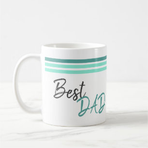 Best Dad Modern Turquoise Script Father`s Day Coffee Mug