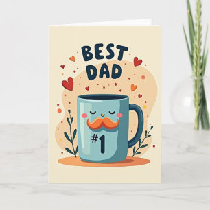 Best Dad Mug Illustration Card