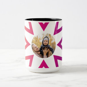Best Dad Neon Gradient Radial Flower Photo Two-Tone Coffee Mug
